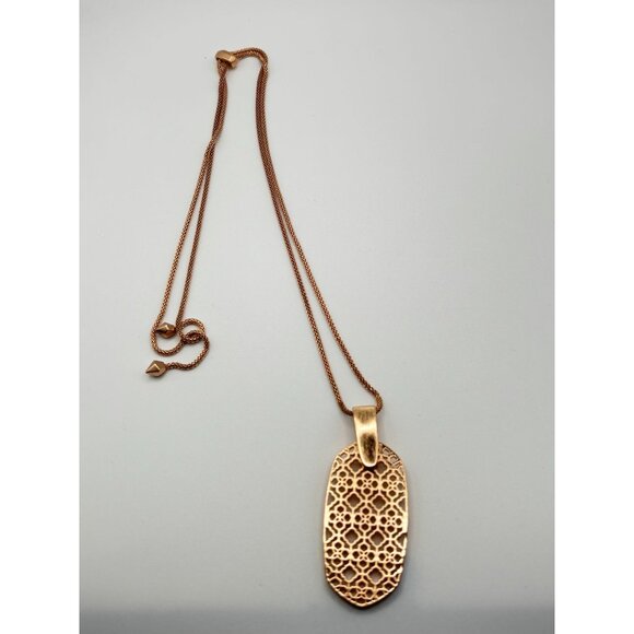 Kendra Scott Filigree Pendant Necklace - Rose Gold Tone - Picture 6 of 10